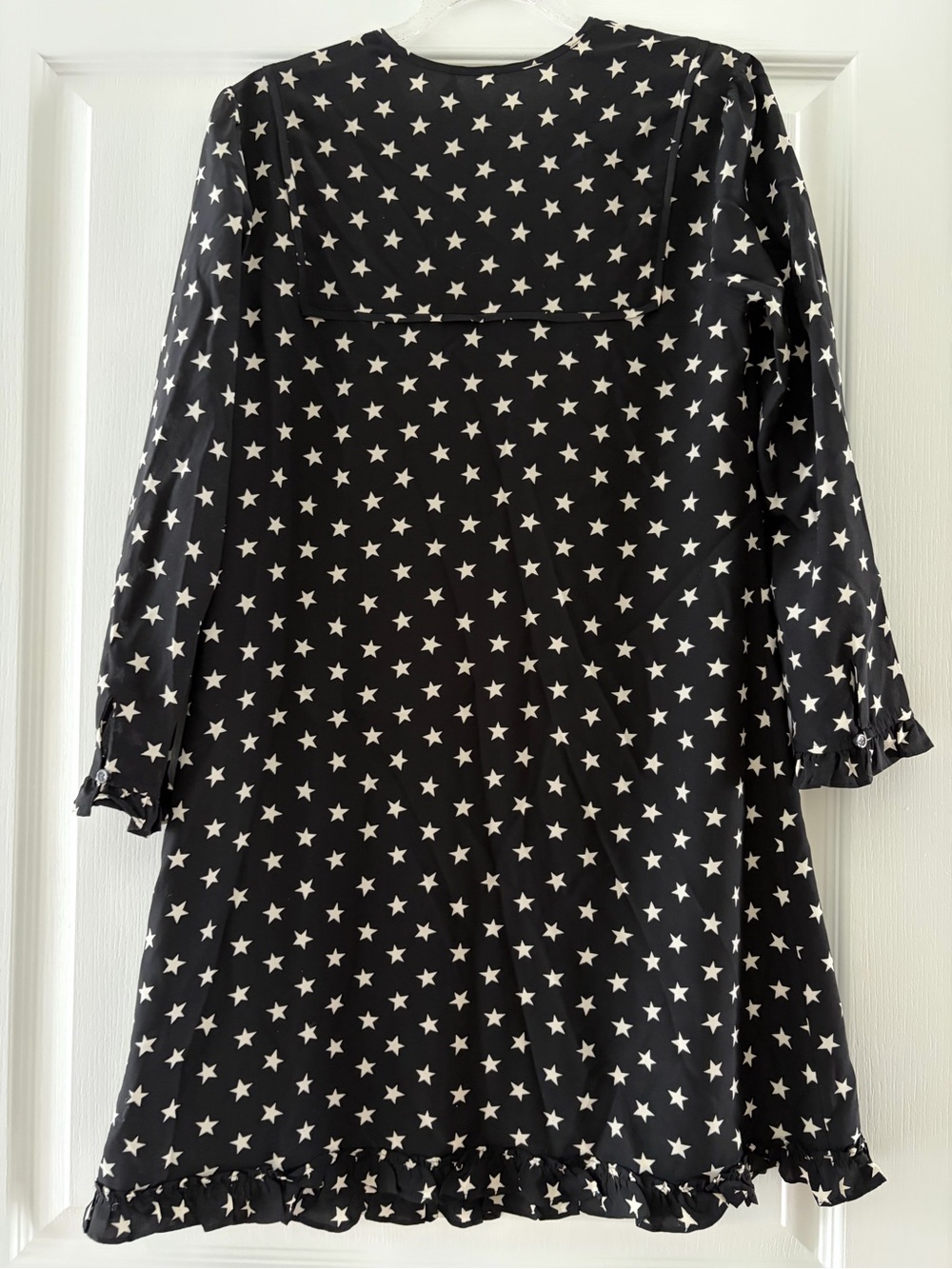 J. Crew Collection Black Long-Sleeve Star Print Dress - Picture 4 of 15